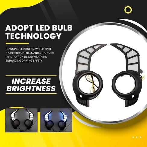 Daytime Running Fog Light Turn Signal Lamp Assembly Compatible with 4Runner 2014-2025 w/Sequential Pair Front DRL White/Blue Left and Right Switchback in Kuwait