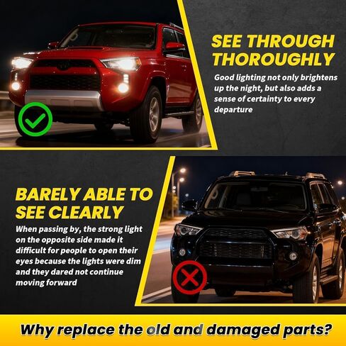 Daytime Running Fog Light Turn Signal Lamp Assembly Compatible with 4Runner 2014-2025 w/Sequential Pair Front DRL White/Blue Left and Right Switchback in Kuwait