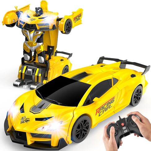 Transform Remote Control Car Toys for Boys 4-7,Cool RC Cars with Dual-Color Lights,360°Rotation,One-Click Deformation,Toys for 3 4 5 6 7 8 9 10 11 12 Year Old Boys in Saudi Arabia
