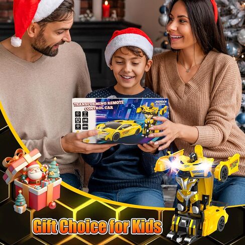 Transform Remote Control Car Toys for Boys 4-7,Cool RC Cars with Dual-Color Lights,360°Rotation,One-Click Deformation,Toys for 3 4 5 6 7 8 9 10 11 12 Year Old Boys in Saudi Arabia