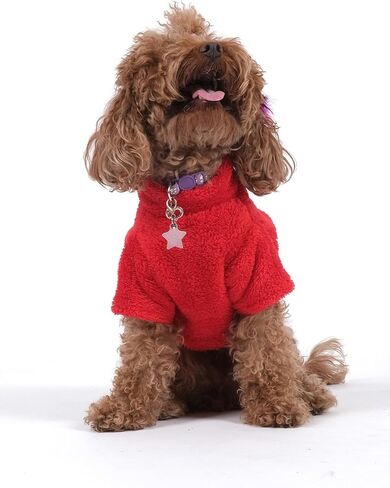 Doredo-g Teddy Bear Dog Hoodie, Plush Puppy Sweatshirt, Soft Warm Pet Outfit for Small Medium Dogs, Cozy Winter Fleece Clothes for Pets (Red, X-Large) in Saudi Arabia
