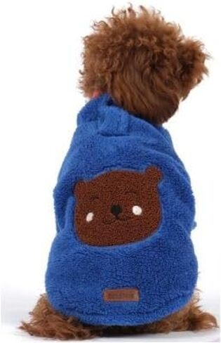 Doredo-g Teddy Bear Dog Hoodie, Plush Puppy Sweatshirt, Soft Warm Pet Outfit for Small Medium Dogs, Cozy Winter Fleece Clothes for Pets (Red, X-Large) in Saudi Arabia