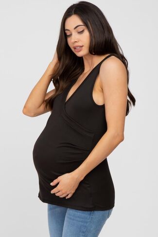 PinkBlush Crossover Ruched Maternity Nursing Tank in Saudi Arabia