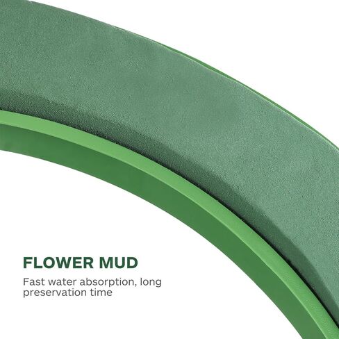 YARNOW 11.8 Inch Green Floral Foam Ring with Suction Cups for DIY Flower Arrangements, Wedding Car Decoration, and Florist Supplies in Saudi Arabia