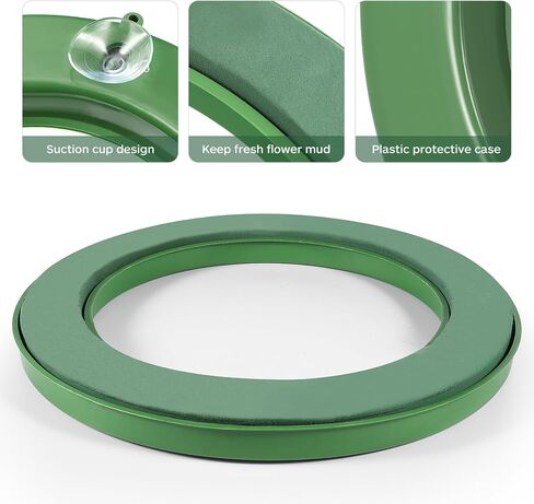 YARNOW 11.8 Inch Green Floral Foam Ring with Suction Cups for DIY Flower Arrangements, Wedding Car Decoration, and Florist Supplies in Saudi Arabia