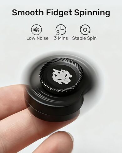 ألعاب فيدجيت المعدنية للبالغين - لعبة فيدجيت سلايدر هابتيك كليكر سبينر 3 في 1، ألعاب مكتبية صامتة لتخفيف التوتر للتركيز على القلق، أداة تململ للجيب للدراسة المكتبية (أسود) in Kuwait