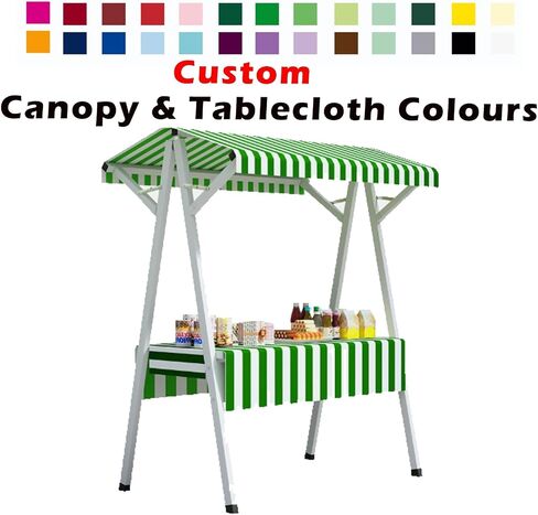 Metal Food Vendor Cart with Wheels for Business, Folding Street Vending Stall for Party Events Sale, Coffee/Candy/Dessert/Ice Cream/Flower Mobile Vendor's Stall, Custom Colours(Yellow,150x60cm/59x in Saudi Arabia