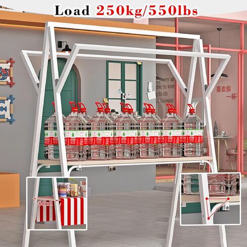Metal Food Vendor Cart with Wheels for Business, Folding Street Vending Stall for Party Events Sale, Coffee/Candy/Dessert/Ice Cream/Flower Mobile Vendor's Stall, Custom Colours(Yellow,150x60cm/59x in Saudi Arabia