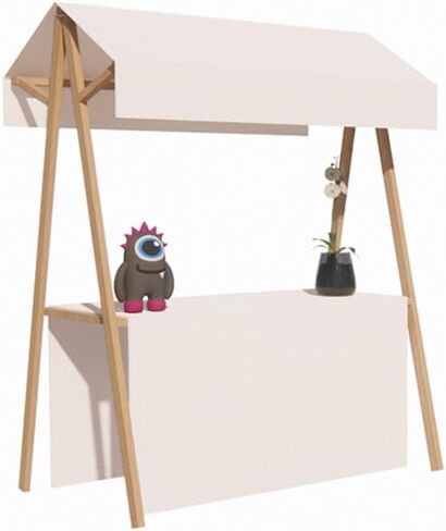 Folding Street Vending Cart, Portable Vendor Stall Cart, Outdoor Event Tent for Market Patio Garden, Flower Market Display Stand, Easy Assembly(ligjt Grey,150x60cm/59x23.6in) in Kuwait
