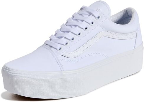 Vans Women's UA Old Skool Stackform Sneakers, True White, 9 Medium US in Saudi Arabia