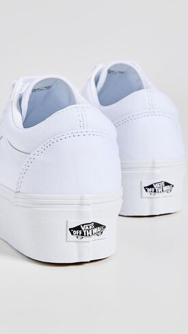 Vans Women's UA Old Skool Stackform Sneakers, True White, 9 Medium US in Saudi Arabia