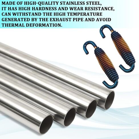 Motorcycle Exhaust Spring with Swivel Hooks, 40-60 mm Extended Range Stainless Steel Exhaust Pipe Spring Fasteners for Motorcycles, Scooters, ATVs Exhaust Pipe Muffler Swivel Springs (G/B) in Saudi Arabia