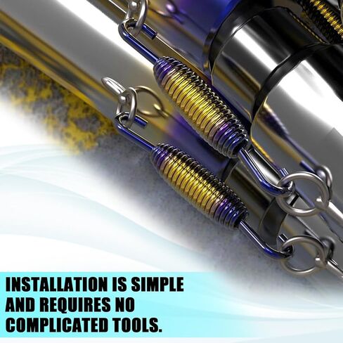 Motorcycle Exhaust Spring with Swivel Hooks, 40-60 mm Extended Range Stainless Steel Exhaust Pipe Spring Fasteners for Motorcycles, Scooters, ATVs Exhaust Pipe Muffler Swivel Springs (G/B) in Saudi Arabia