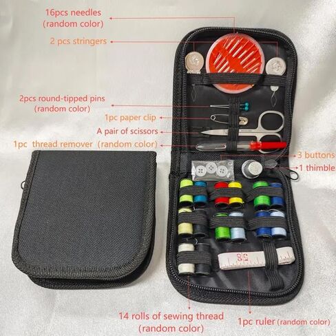 Complete Sewing Kit for Adults - Compact Mini Sewing Supplies for Grandma, Mom, Adults, Beginner - Includes Scissors, Thread, Measuring Tape, and More in Saudi Arabia