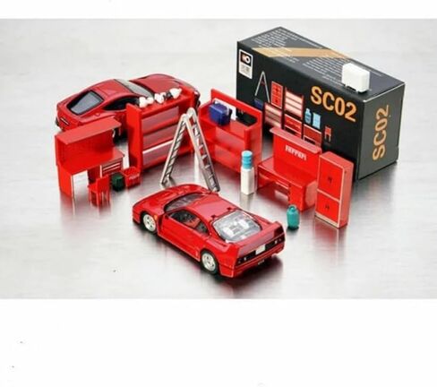 16Pcs/Set 1/64 Scale Garage Furniture Tools Diorama Model Kit Car Workshop Maintenance Tool Display Scene Model Toy SC02 in Saudi Arabia