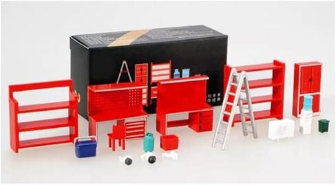 16Pcs/Set 1/64 Scale Garage Furniture Tools Diorama Model Kit Car Workshop Maintenance Tool Display Scene Model Toy SC02 in Saudi Arabia