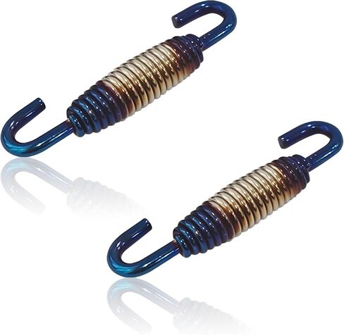 Motorcycle Exhaust Spring with Swivel Hooks, 40-60 mm Extended Range Stainless Steel Exhaust Pipe Spring Fasteners for Motorcycles, Scooters, ATVs Exhaust Pipe Muffler Swivel Springs (G/B) in Saudi Arabia