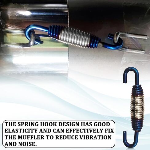 Motorcycle Exhaust Spring with Swivel Hooks, 40-60 mm Extended Range Stainless Steel Exhaust Pipe Spring Fasteners for Motorcycles, Scooters, ATVs Exhaust Pipe Muffler Swivel Springs (G/B) in Saudi Arabia