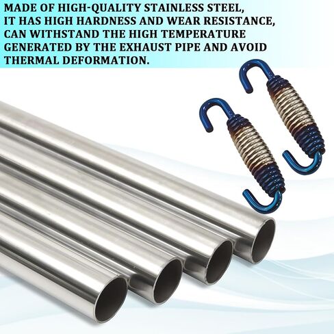 Motorcycle Exhaust Spring with Swivel Hooks, 40-60 mm Extended Range Stainless Steel Exhaust Pipe Spring Fasteners for Motorcycles, Scooters, ATVs Exhaust Pipe Muffler Swivel Springs (G/B) in Saudi Arabia
