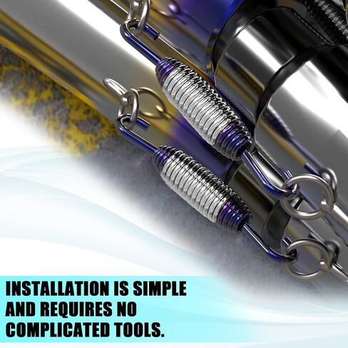 Motorcycle Exhaust Spring with Swivel Hooks, 40-60 mm Extended Range Stainless Steel Exhaust Pipe Spring Fasteners for Motorcycles, Scooters, ATVs Exhaust Pipe Muffler Swivel Springs (G/B) in Saudi Arabia