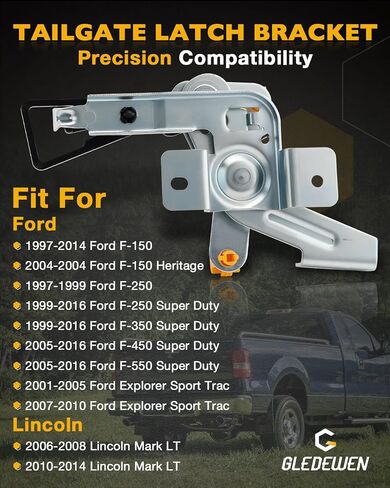 Tailgate Latch Bracket w/Lock, Compatible with 1997-2016 Ford F-150 / F-250 / F-350 / F-450 / F-550 Explorer, Lincoln Mark LT, Rear Tailgate Center Control Door Lock Actuator, OE#88081, F75Z9943170AA in Saudi Arabia