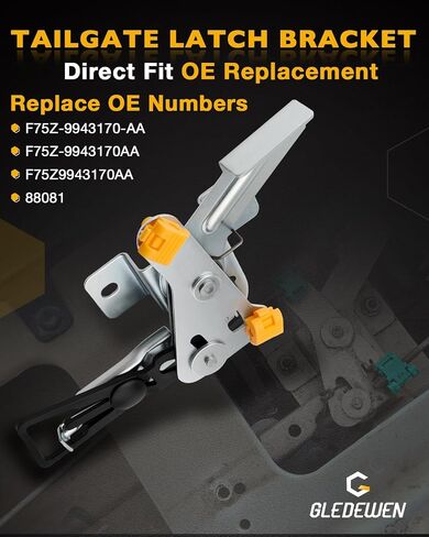 Tailgate Latch Bracket w/Lock, Compatible with 1997-2016 Ford F-150 / F-250 / F-350 / F-450 / F-550 Explorer, Lincoln Mark LT, Rear Tailgate Center Control Door Lock Actuator, OE#88081, F75Z9943170AA in Saudi Arabia