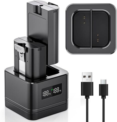 Upgraded,1Pack Ring Batteries Charger,A Charger Compatible with Ring Batteries,LED Digital Display,Dual Charging,for Ring Doorbell Camera 2/3/4,3Plus,Ring Spotlight Camera and Stick Up Cam (White) in Saudi Arabia