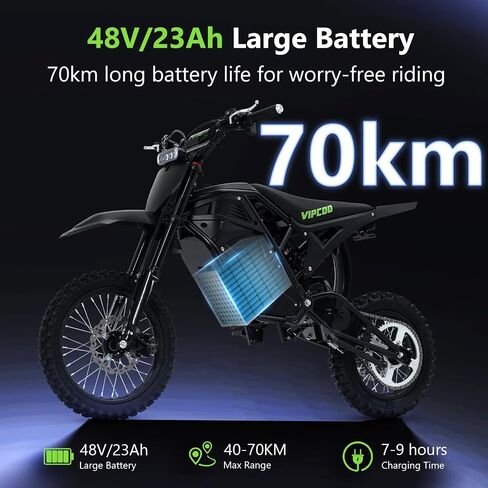 دراجة ترابية كهربائية للمراهقين البالغين، 3500 واط 40 ميل في الساعة E Moto Dirtbike، دراجة نارية كهربائية معتمدة من UL تناسب عمر 13 عامًا فما فوق، بطارية 48 فولت 23 أمبير في الساعة وإطارات الدهون على الطرق الوعرة دراجة كهربائية، فرامل هيدروليكية مزدوجة، ت in Kuwait