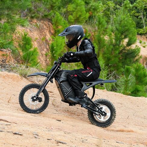 دراجة ترابية كهربائية للمراهقين البالغين، 3500 واط 40 ميل في الساعة E Moto Dirtbike، دراجة نارية كهربائية معتمدة من UL تناسب عمر 13 عامًا فما فوق، بطارية 48 فولت 23 أمبير في الساعة وإطارات الدهون على الطرق الوعرة دراجة كهربائية، فرامل هيدروليكية مزدوجة، ت in Kuwait
