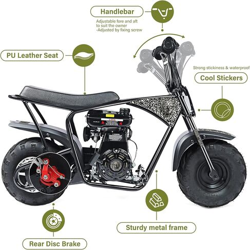 Oryxearth 105CC Kids Dirt Bike - 4-Stroke Gas Mini Motorcycle for Off-Road & Trail Riding, EPA Approved, Supports 185 LBS (Up to 28 MPH), for Adults and Teens, Skull Color in Saudi Arabia