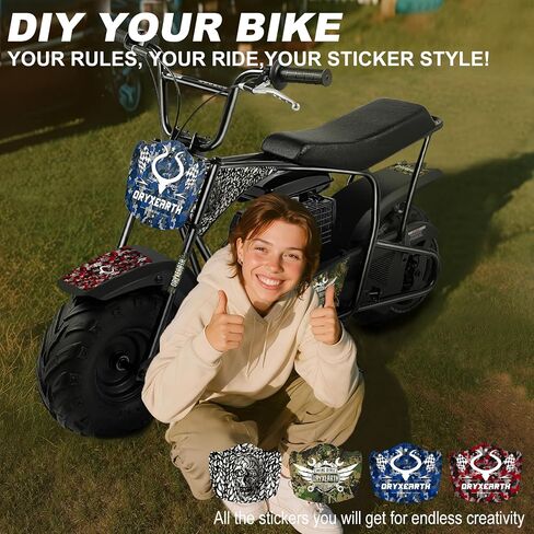 Oryxearth 105CC Kids Dirt Bike - 4-Stroke Gas Mini Motorcycle for Off-Road & Trail Riding, EPA Approved, Supports 185 LBS (Up to 28 MPH), for Adults and Teens, Skull Color in Saudi Arabia