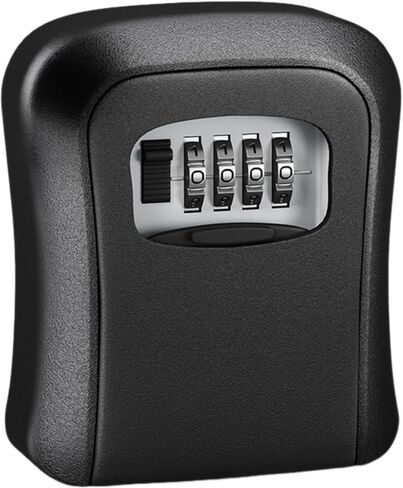 MEETSWEET Secure Wall Mount Key Lock Box with 4-Digit Password Protection - Outdoor Key Safe for Keys (Black) in Saudi Arabia