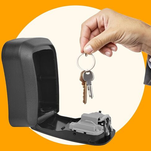 MEETSWEET Secure Wall Mount Key Lock Box with 4-Digit Password Protection - Outdoor Key Safe for Keys (Black) in Saudi Arabia