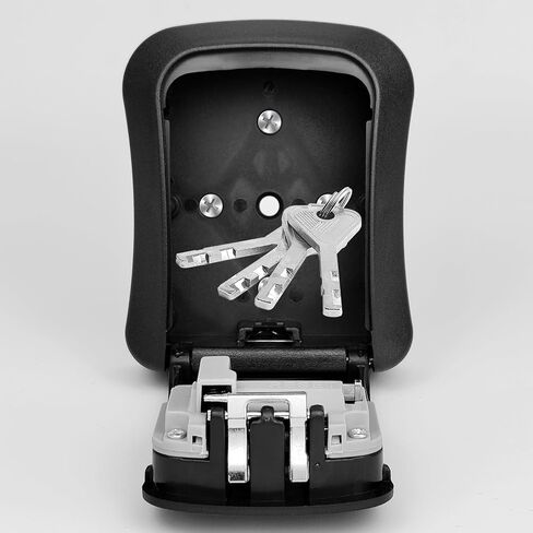 MEETSWEET Secure Wall Mount Key Lock Box with 4-Digit Password Protection - Outdoor Key Safe for Keys (Black) in Saudi Arabia