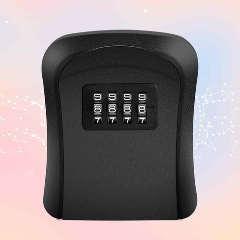 Key Lock Box, Waterproof Combination Lockbox Wall Mount 4 Digits, Resettable Key Hider, Upgraded Large Capacity Password Box for House Keys, Car Keys, ID Cards with Mounting Kit-Black in Saudi Arabia