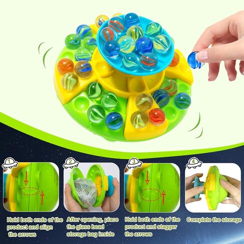 Marble Balance Board Game, Balance Game with 60 Glass Marbles, Dice, String & Storage Bag, Fun Family Board Game for 1-4 Players, Portable Multiplayer Travel Games in Saudi Arabia