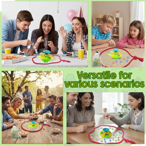 Marble Balance Board Game, Balance Game with 60 Glass Marbles, Dice, String & Storage Bag, Fun Family Board Game for 1-4 Players, Portable Multiplayer Travel Games in Saudi Arabia