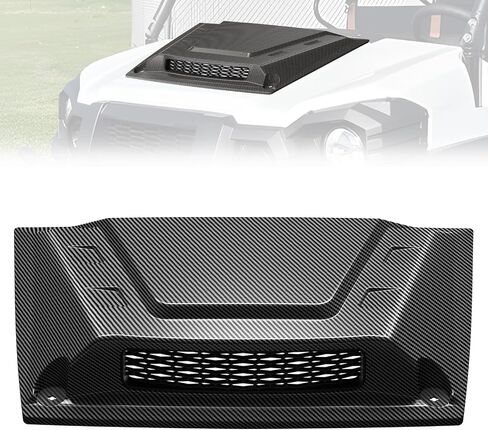 غطاء محرك السيارة مغرفة مع شبكة لـ Kawasaki Mule Pro، مادة PP من ألياف الكربون غطاء غطاء محرك توربو أمامي مع فتحات شواء مدخل تدفق الهواء لملحقات Kawasaki Mule Pro FXT DXT DX FX 2015-2025 in Saudi Arabia
