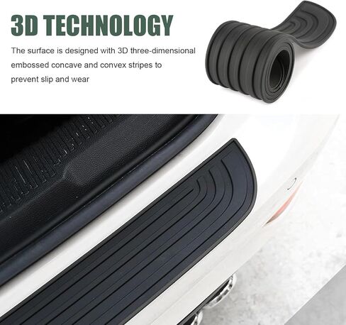 واقي مطاطي ممتص الصدمات الخلفي للسيارة BMW 3er Limousine 6 (VI) F30 I 2012-2019، واقيات دخول باب صندوق السيارة المطاطية، شريط حماية ممتص الصدمات للسيارة غير قابل للانزلاق، 35.43 بوصة × 2.75 بوصة in Kuwait