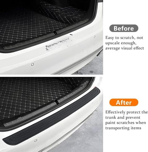 واقي مطاطي ممتص الصدمات الخلفي للسيارة BMW 3er Limousine 6 (VI) F30 I 2012-2019، واقيات دخول باب صندوق السيارة المطاطية، شريط حماية ممتص الصدمات للسيارة غير قابل للانزلاق، 35.43 بوصة × 2.75 بوصة in Kuwait