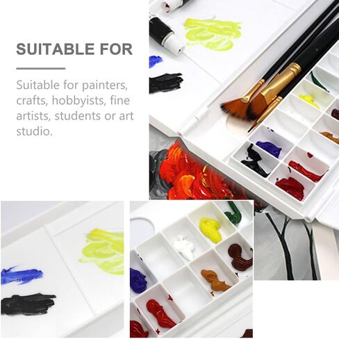 Artibetter Foldable Watercolor Pigment Box Portable Mixing Palette for Artists and Students Non-penetrating Paint Tray Suitable for Watercolor Oil and Painting Tools in Saudi Arabia