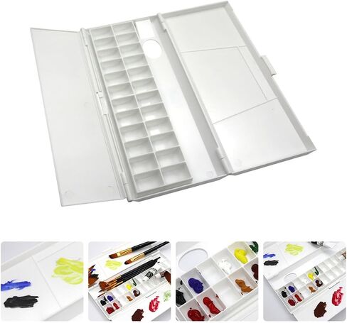 Artibetter Foldable Watercolor Pigment Box Portable Mixing Palette for Artists and Students Non-penetrating Paint Tray Suitable for Watercolor Oil and Painting Tools in Saudi Arabia