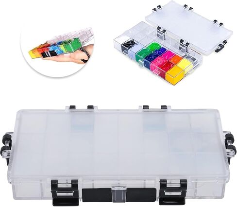 Watercolor Box 24 Grids Large Capacity Transparent Keep Wet Gouache Paint Storage Case for Art Students Sketching Outside Plastic 17 x 9cm in Saudi Arabia