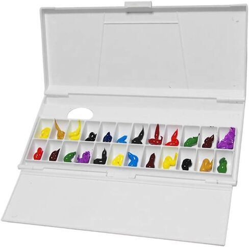 Painting Palette Box Watercolor Acrylic 24 Grids Folding Keep Wet Paint Tool for Artists Students in Saudi Arabia
