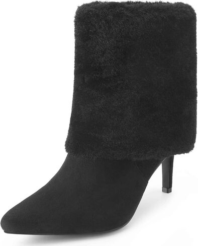 Perphy Pointed Toe Stiletto Heel Fur Ankle Boots for Women Dressy in Saudi Arabia