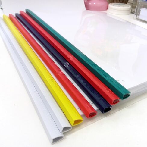 PATIKIL 20Pcs Binding Bars, 13x15mm Binding Bars Slide Grip 120 Sheets Capacity A4 Size Report Binder Presentation Binder for Study Office Report Cover Resume, Transparent Yellow in Saudi Arabia