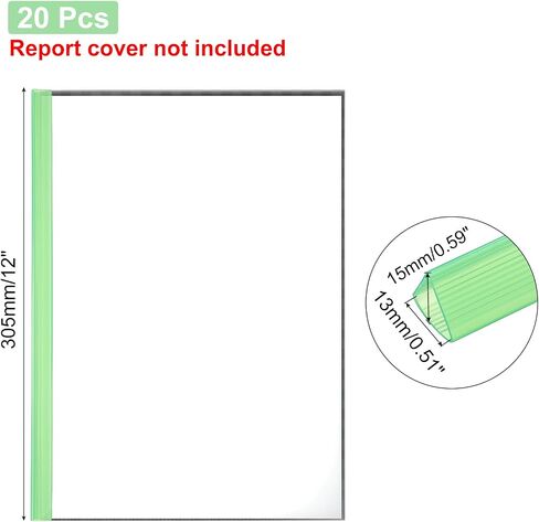 PATIKIL 20Pcs Binding Bars, 13x15mm Binding Bars Slide Grip 120 Sheets Capacity A4 Size Report Binder Presentation Binder for Study Office Report Cover Resume, Transparent Yellow in Saudi Arabia