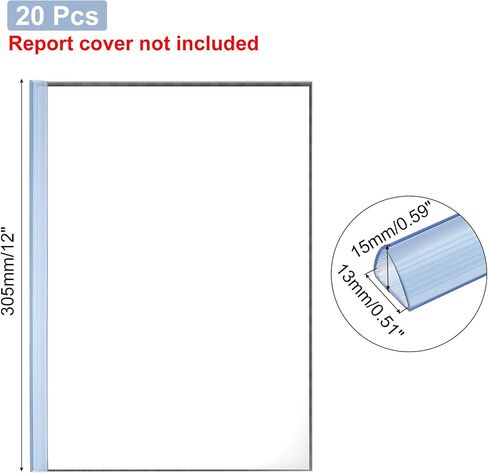 PATIKIL 20Pcs Binding Bars, 13x15mm Binding Bars Slide Grip 120 Sheets Capacity A4 Size Report Binder Presentation Binder for Study Office Report Cover Resume, Transparent Yellow in Saudi Arabia