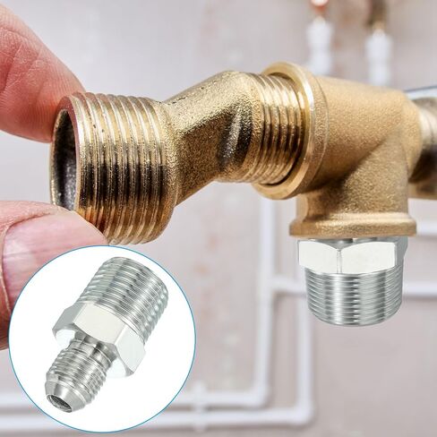PATIKIL موصل محول الأنابيب 9/16 "ذكر 37 درجة مضيئة JIC x 1/2" ذكر R تركيب الأنابيب 2 قطعة مقيد تغذية الزيت المناسب موصل هيدروليكي لنظام خطوط أنابيب المياه والبخار النفط in Kuwait