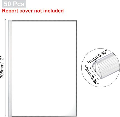 PATIKIL 50Pcs Binding Bars, 10x10mm Binding Bars Slide Grip 70 Sheets Capacity A4 Size Report Binder Presentation Binder for Study Office Report Cover Resume, Transparent Blue in Saudi Arabia